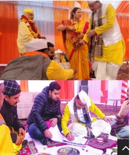 मुख्यमंत्री धामी ने हरिद्वार में कराया अपने दोनों पुत्रों का यज्ञोपवीत संस्कार