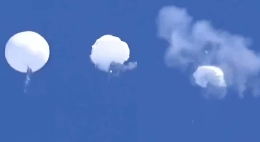 अमेरिकी फाइटर जेट ने मार गिराया चीनी जासूसी गुब्बारा, वीडियो वायरल