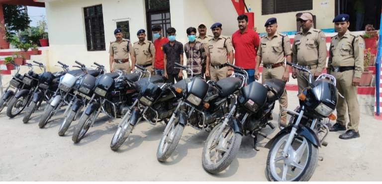 हरिद्वार पुलिस की बड़ी सफलता, चोरी की 10 मोटर साइकिल सहित 3 गिरफ्तार