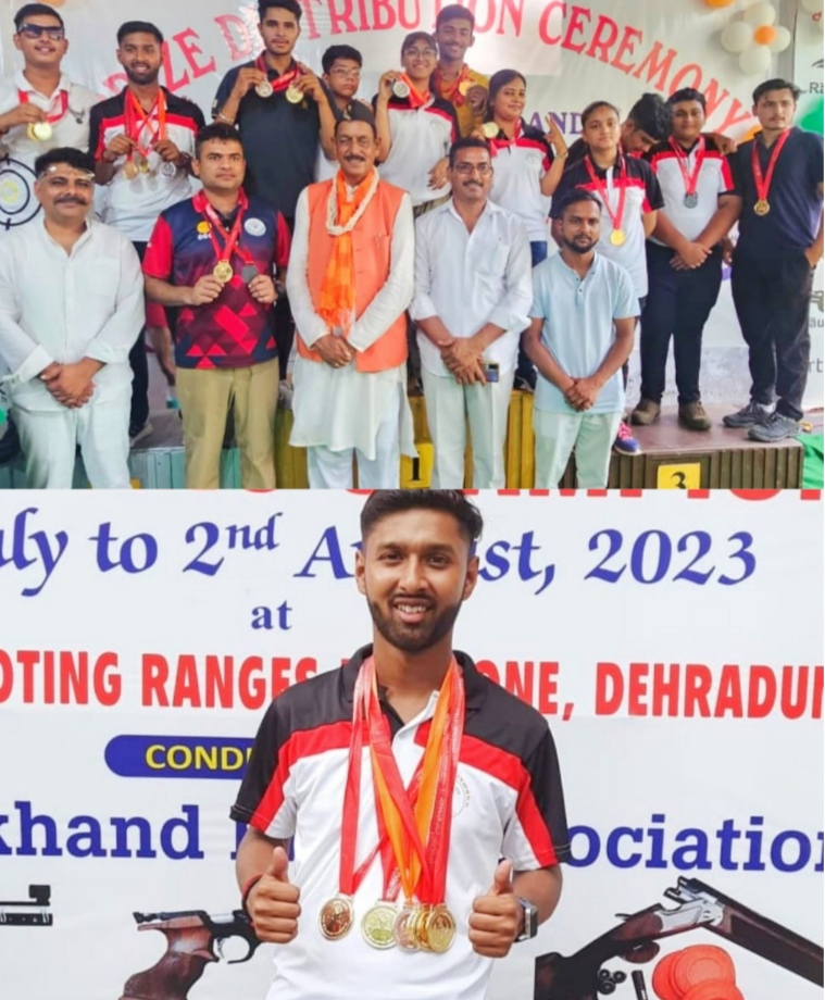 निशानेबाजी प्रतियोगिता में हरिद्वार के स्पर्श गौतम ने रचा इतिहास , 4 स्वर्ण एक रजत पदक के साथ नेशनल चैंपियनशिप के लिए चयनित