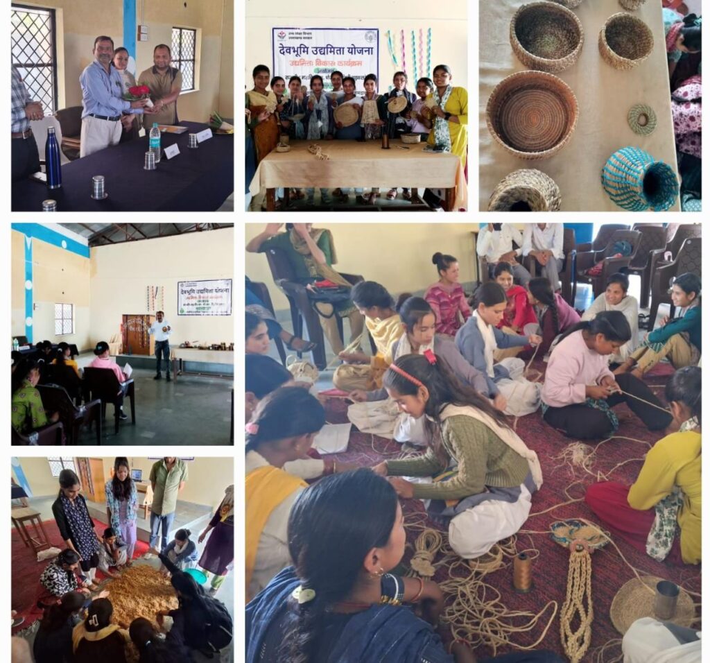 महाविद्यालय, पौखाल मे प्रतिभागियों ने हस्तशिल्प उत्पाद एवं भूसे से मशरूम उगाने के सीखे गुर